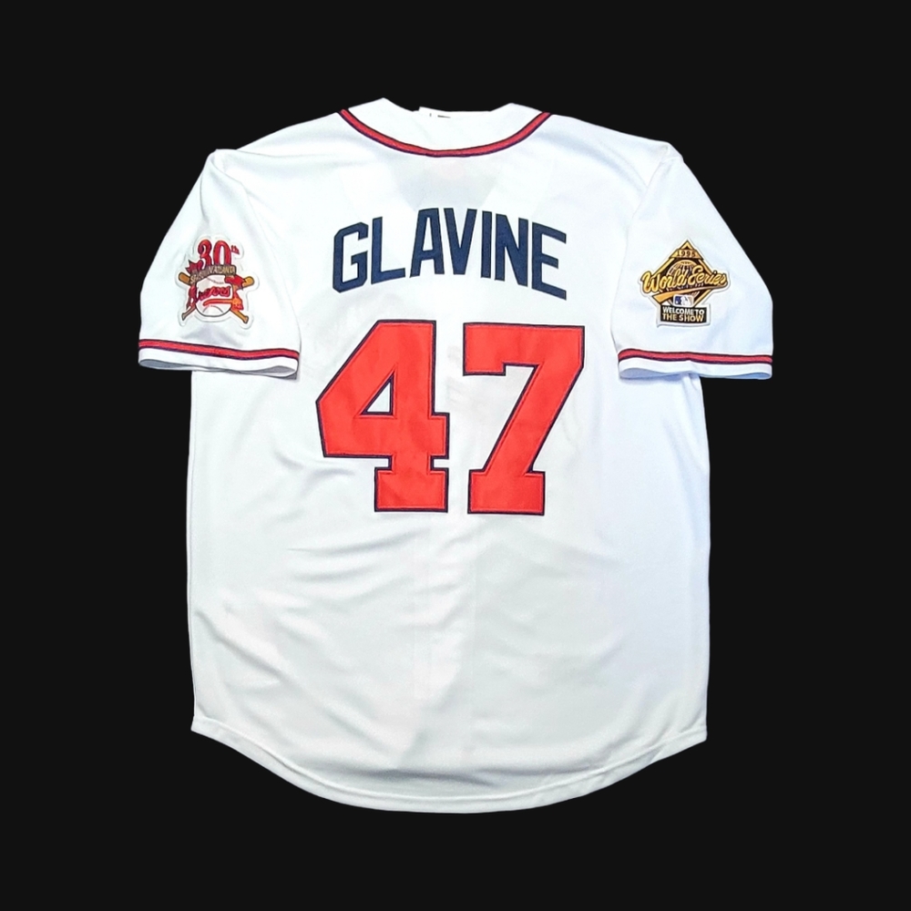 Tom Glavine Atlanta Braves 1995 World Series Home White Baseball Jersey SALE!💥